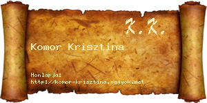 Komor Krisztina névjegykártya